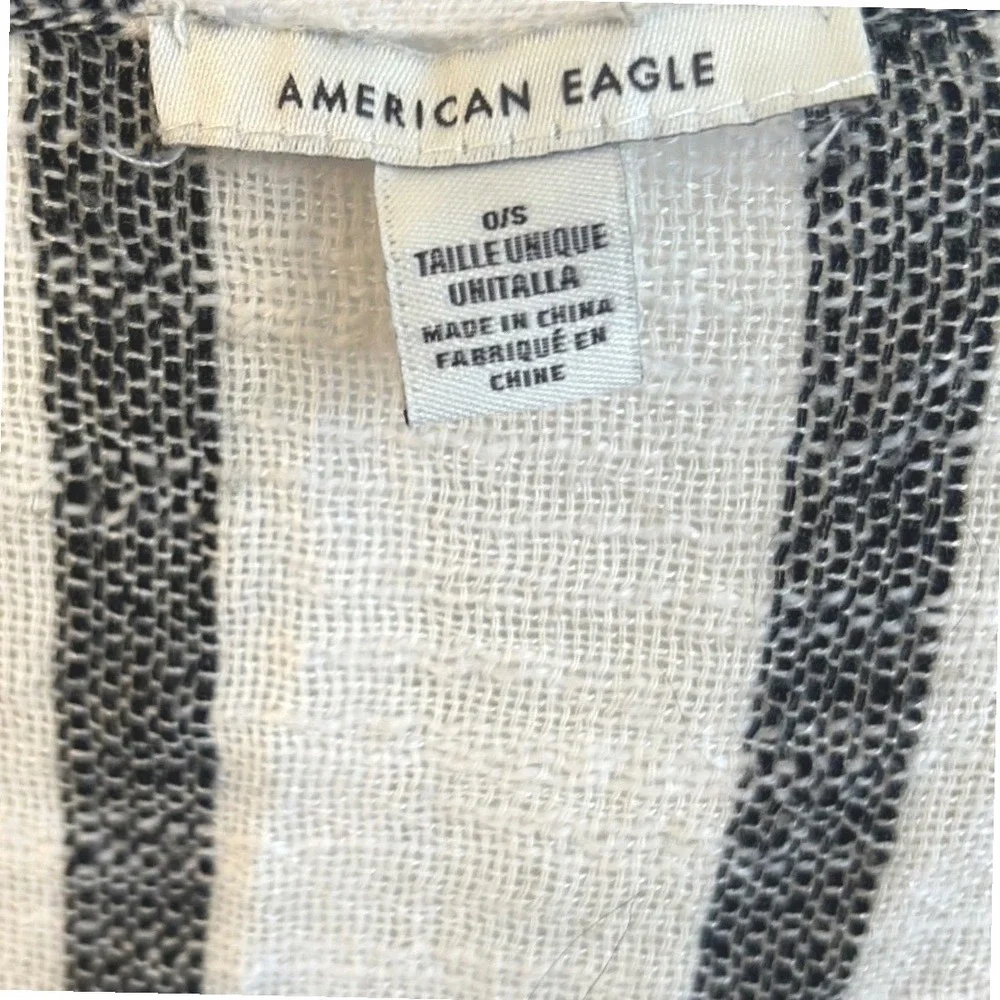 American Eagle Outfitters Striped Fringed Kimono Cardigan‎ Shawl OS